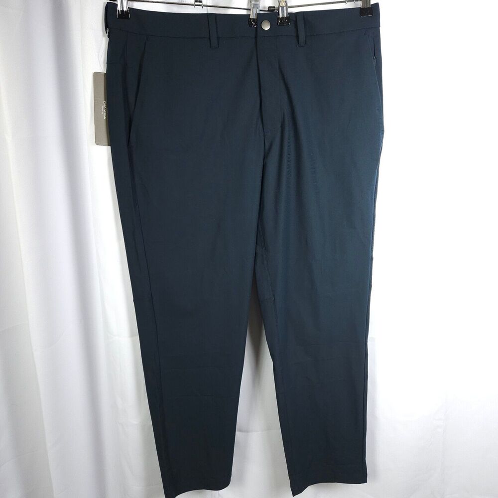 NWT CRZ Yoga Navy Blue Golf Performance 5-Pocket Chino Pants Men's 38x30‎